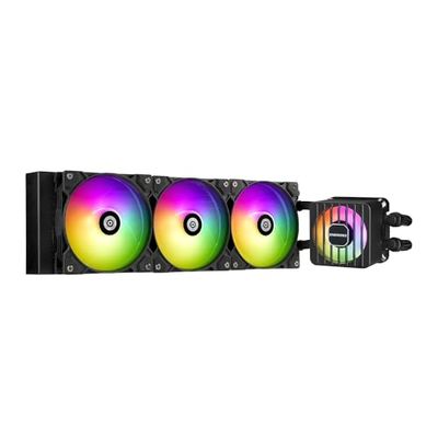 ENERMAX LIQMAXFLO 360mm A-RGB AIO CPU Liquid Cooler - High Performance Pump up to 3000RPM, 38mm Thick Radiator, 60mm VRM Fan, Pressure-Optimized Silent 120mm FDB PWM Fan, Intel LGA1700/AMD AM5 Ready