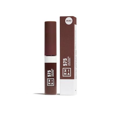 3INA MAKEUP - The Color Mascara 575 (mini) - Marrone - Mascara Colorato Marrone con Cheratina Vegetale per Ciglia - Mascara Formato Viaggio - Mascara Colore per Occhi Sensibili - Vegan - Cruelty Free