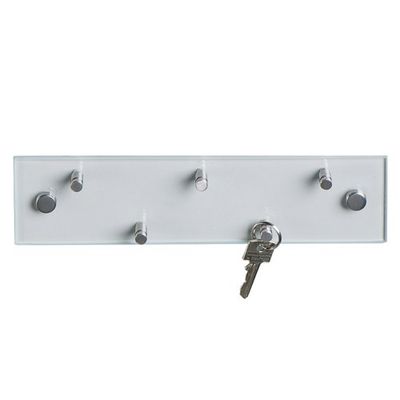 Zeller 13884 Tablero para Llaves, Vidrio, Gris, 30x3x3 cm