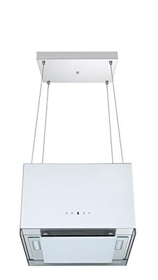 Hotte aspirante Respekta/Ilot de 50 cm/tôle d'acier avec bordure en verre en blanc/fonction air pulsé/ CH11050IW / A+ / 50-69 dB