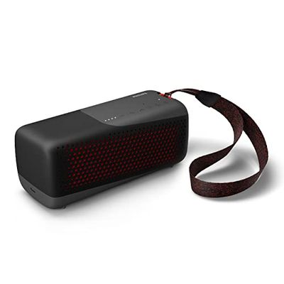 Philips Wireless Speaker Bluetooth, TAS4807B/00 Högkvalitativ, Portabel & Vattentät IP67 Högtalare Med Inbyggd Mikrofon För Samtal, Upp Till 12 Timmars Speltid, Svart