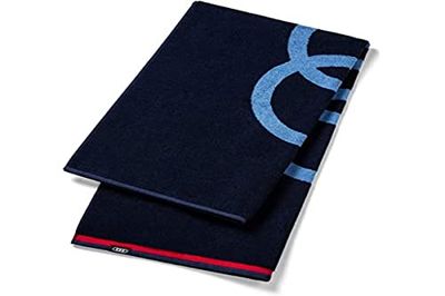 Audi 3132100400 Asciugamano 80 x 150 cm, Blu Asciugamano da Spiaggia Anello Logo