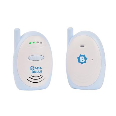 Badabulle audio-babyfoon met een bereik van 300 m - hoorbaar en zichtbaar alarm - werkt op batterijen of op het lichtnet