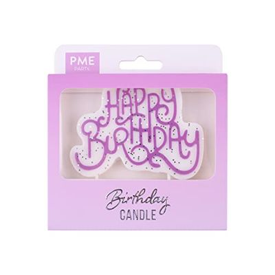 PME - Bougie 'Happy Birthday' - Rose Pailleté