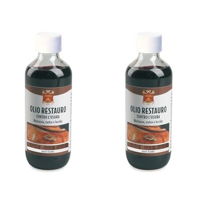 Gubra Olio Restauratore Flacone Noce Scuro 200ml (Confezione da 2)