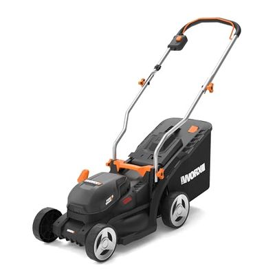 WORX WG733E, tosaerba a batteria 20 V, potente motore brushless, larghezza di taglio 33 cm, 6 livelli di altezza di taglio (25-75 mm), tecnologia Intellicut, sacco di raccolta erba da 35 l, batteria