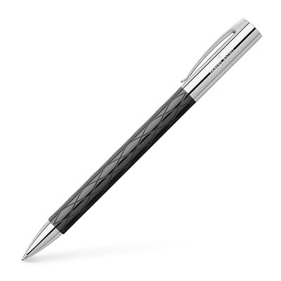Faber-Castell 148900 - draaibalpen AMBITION edelhars Rhombus, vulling: B, inclusief geschenkverpakking, kleur schacht: zwart/zilver