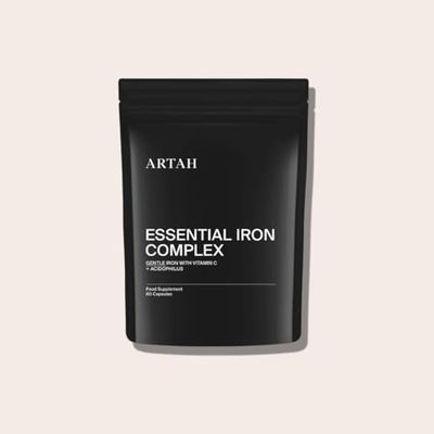 Artah Essential Iron Complex Supplements with Vitamin C and Acidophilus, 60 Capsules, Non-Constipating Formula