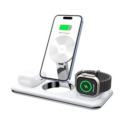 ECHO 3-in-1 draadloze magnetische oplaadstation, wit, compatibel met Apple