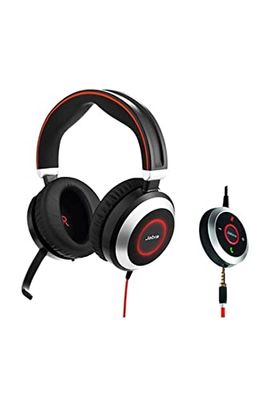 Jabra Evolve 80 UC - Auriculares Estéreo On-Ear con Cable Optimizados para Comunicaciones Unificadas - Cancelación Activa de Ruido - Conector de 3.5 mm - Negro