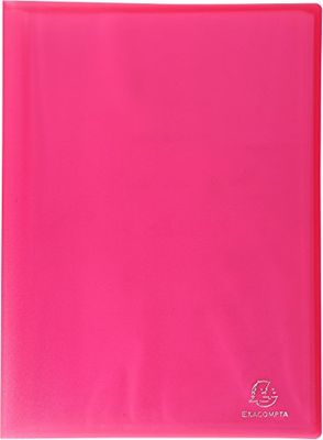 Exacompta - Réf. 85465E - 1 Protège-documents Chromaline - 40 pochettes cristal lisse - 80 vues - pour A4 - dim 24 x 32 cm - couverture en polypro translucide semi-rigide - couleur rouge
