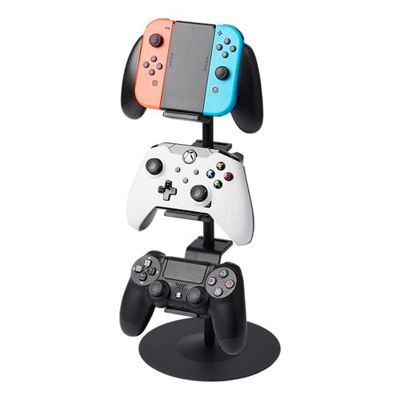 Yamazaki Home 5088-P Universal adjustable game controller stand/controller holder, Black