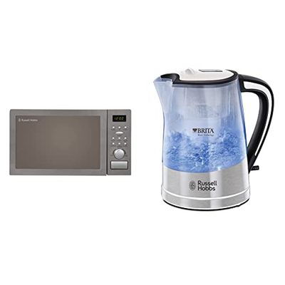 Russell Hobbs RHM2574 Digital Combination Microwave, 25 L & 22851 Brita Filter Purity Electric Kettle, Illuminating Filter Kettle with Brita Maxtra+ Cartridge Included, 3000 W, 1.5 Litre, Plastic