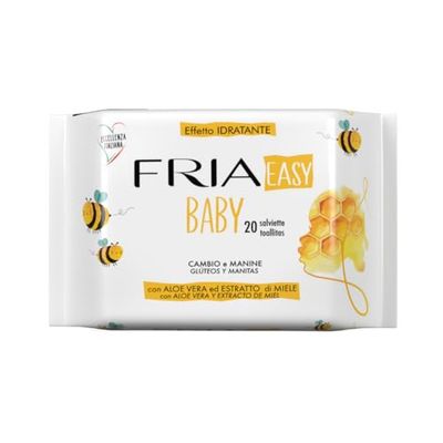 FRIA Easy Baby – doekjes voor pasgeborenen en kinderen – met aloë vera en honing extract – hydraterende werking – rustgevende werking – stof in reliëf – formaat: 20 doeken