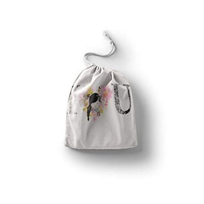 Bonamaison Printed Cotton Produce Bag with Drawstring, Reusable Grocery Bag, Biodegradable Eco-Friendly Bags, Travel Pouch, Sachet Bags, Shopping Bag, Eco Friendly, Foldable, Size: 20x30 cm