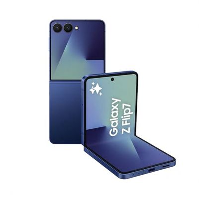 Samsung Galaxy Z Flip7 AI Phone, Thin & Light Foldable Design, Large Cover Screen, 50MP Camera, 256GB Storage, 12GB Memory, 4300mAh Battery, Blue Shadow, 3 Year Samsung Extended Warranty (UK Version)