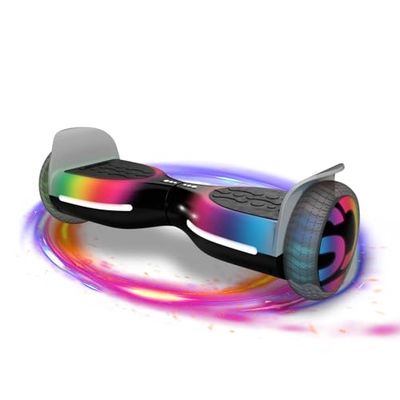 Lexgo PHANTOM Hoverboard för barn – elektrisk överbräda med stålram, 6,5 tums hjul och 2 borstlösa motorer från 250 W – hoverboard för barn med hastighet upp till 12 km/h och 10 km räckvidd