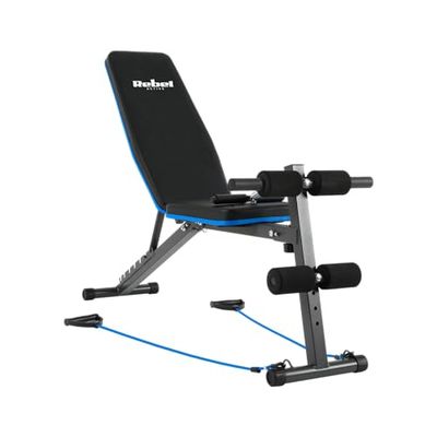 Verstelbare schuine trainingsbank met beenvergrendeling en elastieken Rebel Active RBA-2003