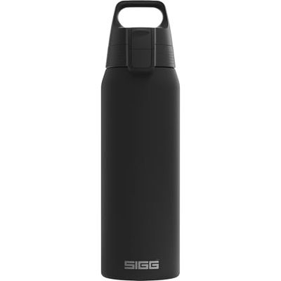 SIGG – Isolerad vattenflaska – Shield Therm One Black – lämplig för kolsyrade drycker – läckagesäker – diskmaskinssäker – BPA-fri – 90% återvunnet rostfritt stål – svart – 0,75 l
