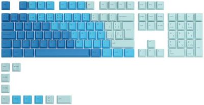 Glorious Gaming 115 GPBT Keycaps - Profilo Cherry, plastica PBT resistente, aspetto accattivante, suono superiore, caratteri originali, layout spagnolo - Oceano