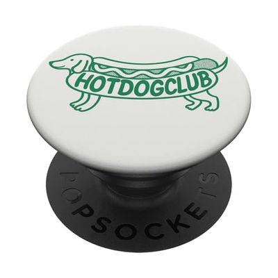 PopSockets - Agarre para teléfono, lindo perro divertido - Hot Dog Club PopSockets PopGrip Adhesivo