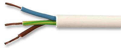 Pro Elec PEL01080 Câble secteur 3 conducteurs 3 conducteurs 10 A Blanc 50 m