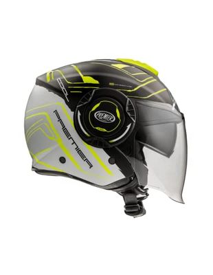 Premier Casco Cool Evo,Nero/ Grigio Chiaro Con Profili Gialli,S,Unisex