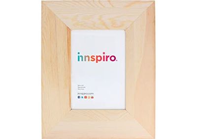 INNSPIRO Marco madera de pino macizo con trasera 6cm. moldura 24x30cm, madera sin tratar, natural, para manualidades, decorar y personalizar