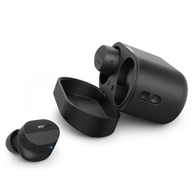 Philips TAT5000BK Écouteurs Intra-Auriculaires Bluetooth True Wireless Réduction du Bruit, Petites Oreillettes - Dynamic Bass, boîtier de Charge de Poche, 40 h d'autonomie, appels clairs - Noirs