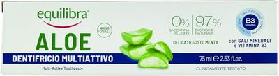 equilibra Dentifrice à l'aloe vera multiactif avec gel doux au goût frais, aide à lutter contre les caries, le tartre et les maladies des gencives, 75 ml, 1 pièce