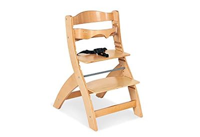 Pinolino Chaise évolutif 'Thilo', laquée clair; Massif :vernis transparent, L 46 cm, P 64 cm, H 79 cm, Assise et repose-pieds réglables en hauteur sur 5 positions, hauteur d'assise de 41 cm à 54 cm