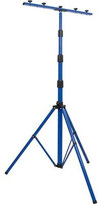 as - Schwabe Profi XL Stativ für LED-Strahler / Halogen-Strahler – Stativ mit Universaltraverse geeignet zur Halterung von Baustrahlern und Leuchten I Höhenverstellbar bis 4,00 m – Blau I 46751