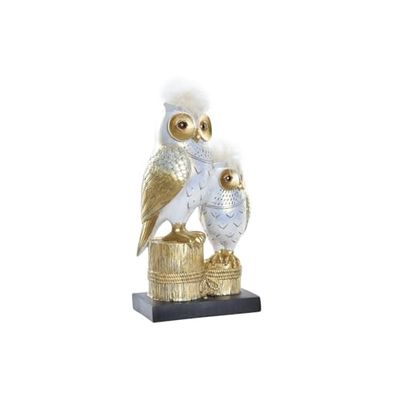 FIGURA RESINA 14,5X9X26 BUHOS DORADO