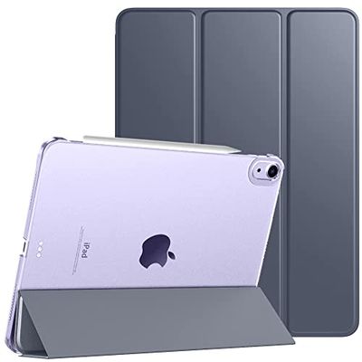 TiMOVO Cover Custodia per iPad Air 11 Pollici (M3/M2-2025/2024), iPad Air 5a/4a Generazione(2022/2020) 10,9 Pollici, Ultra Sottile Leggero Semi-Trasparente Rigido Cover, Grigio Viola