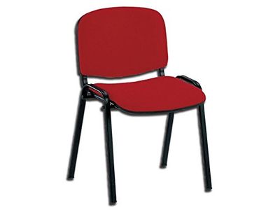 GIMA Silla tapizada con estructura de 4 patas, de tela, color rojo, 45030