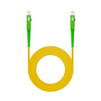 NANOCABLE 10.20.0050- Cable de Fibra Óptica para Router SC/APC a SC/APC Monomodo Simplex LSZH, Color Amarillo, 50 m