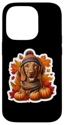 Autumn Fall Wirehaired Vizsla Dog Owner Thanksgiving Mom Dad Case for iPhone 14 Pro