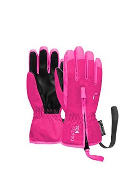 Reusch Ben, guanti da sci unisex per bambini, comodi, caldi e antivento, per l'uso quotidiano, guanti da neve per slitta, guanti invernali, 3329 volpe purp/Knockout rosa, III