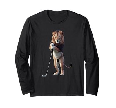 Leone che gioca a golf Maglia a Manica