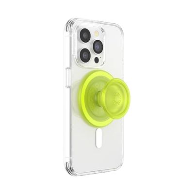 PopSockets Phone Grip for MagSafe, Secure Magnetic Phone Grip & Stand, Hands-Free Kickstand, Wireless Charging Compatible - Chartreuly Translucent Glow in The Dark