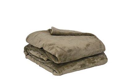Fleecedeken, polyester, taupe, 180 x 220 cm, motief: Poyet Motte - productlijn microvezel
