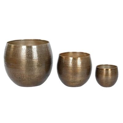MACETERO SET 3 ALUMINIO 47X47X40,5 ENVEJECIDO