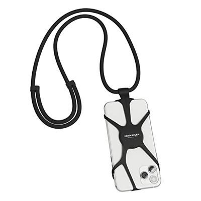 VONMÄHLEN Infinity - Collier Universel pour téléphone Portable – Support de téléphone à Mains Libres - Compatible avec iPhone et Tous Les Smartphones – Étui en Silicone avec Cordon en Nylon - Noir