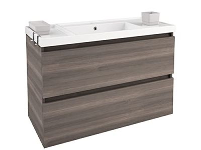 Bath + Meuble lavabo 2 tiroirs 100 cm Frêne