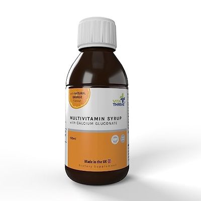 VitaThrive® Multivitamins for Children with Calcium Gluconate Liquid Oral Syrup – with Natural Orange Flavour 150ml