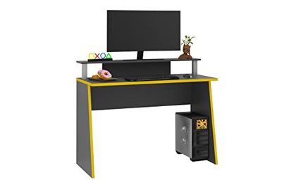 FMD Möbel ZOCKER PRO Bureau, houtmateriaal, antraciet, rechthoekig