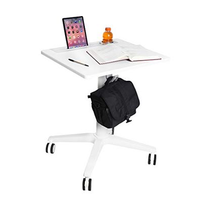Seville Classics Airlift XL Mobiele tafel, pneumatisch, in hoogte verstelbaar van 68,8 tot 106,4 cm, van aluminium, 71 x 50 cm