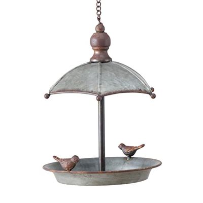 Boltze Fågelbad/fågelbad Sarina (ø 19 cm, höjd 24 cm, för att hänga i trädgård/terrass, av zink – metall) 1021698