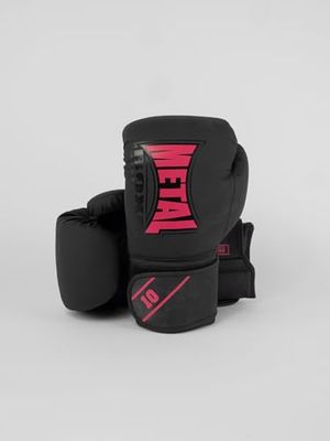METAL BOXE Bokshandschoenen, startertraining, zwart/roze, 14 oz