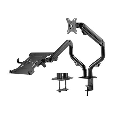 AISENS - DTL32TSR-195 - tafelhouder, draaibaar, kantelbaar, voor laptop en monitor/tv, 8 kg, 17-32 cm, zwart